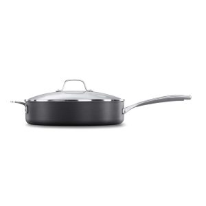 Classic Hard-Anodized Nonstick Cookware, 5-Quart Saute Pan with Lid  |  Pots and Pans Pots & Pans Black