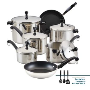 Classic Series Stainless Steel and Nonstick Cookware Pots and Pans Set, 15-Piece  |  Cookware Sets Cookware Sets Cookware Sets