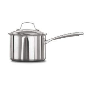 Classic Stainless Steel 3.5 Qt. Sauce Pan with Cover  |  Pots and Pans Pots & Pans Black