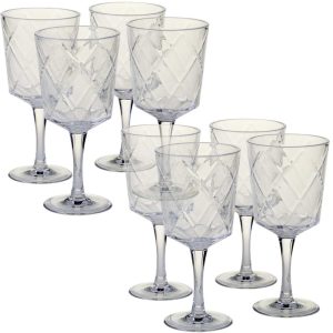 Clear Acrylic 13-ounce All-purpose Goblets (Pack of 8)  |  Wine Glasses Dinnerware Clear