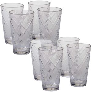 Clear Acrylic 20-ounce Iced Tea Glasses (Pack of 8)  |  Drinking Glasses Dinnerware Clear