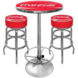 Coca-Cola Pub Table and 2 Bar Stools Set  |  Bar Tables Bar Tables Bar Tables