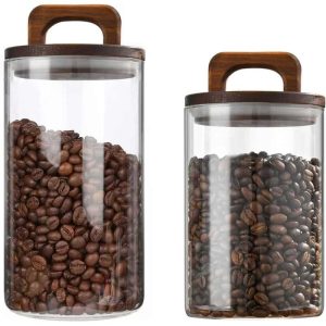 Coffee Canister, Glass Food Storage Containers  |  Kitchen Canisters Kitchen Canisters Clear