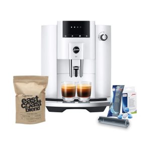 Coffee Machine (Piano White) w/ Filter, Cleaning Tablets & Coffee  |  Coffee Makers Coffee & Tea Coffee Makers