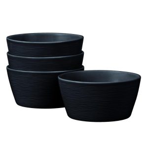 Colorscapes Swirl Set Of 4 Cereal Bowls, 6″, 25 Oz. – N/A  |  Bowls Bowls Black, Grey, Navy, White