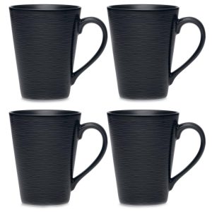 Colorscapes Swirl Set Of 4 Mugs, 12 Oz.  |  Mugs Dinnerware Black, Grey, Navy, White