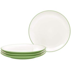 Colorwave Set Of 4 Coupe Dinner Plates , 10-1/2″  |  Plates Dinnerware Beige, Black, Blue, Brown, Green, Grey, Navy, Pink, Purple, Red, Tan, Turquoise, White, Yellow