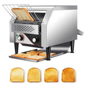 Commercial Conveyor Toaster, 300 Slices/Hour Conveyor Belt Toaster, Heavy Duty Stainless Steel Commercial Toaster Oven  |  Toaster Ovens Kitchen Appliances Silver