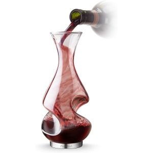 Conundrum Aerator Wine Decanter  |  Serveware Dinnerware Clear, Silver