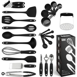 Cooking Utensil set, 24 piece Silicone Kitchen Tools  |  Kitchen Tools Kitchen Tools Black, Blue, Green, Multi, Red