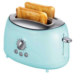 Cool Touch 2-Slice Extra Wide Slot Retro Toaster in Blue – 2″W  |  Toasters Kitchen Appliances Blue