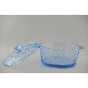 Coralberry Design Dessert Bowl with Lid 21 oz. – 7.08″ Dia. x 4.13″ H  |  Bowls Bowls Blue, Clear, Purple