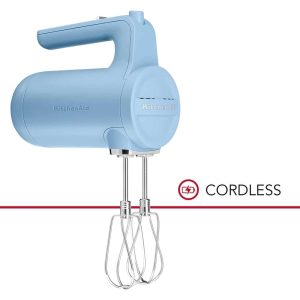 Cordless 7 Speed Hand Mixer Blue  |  Mixers Kitchen Appliances Blue