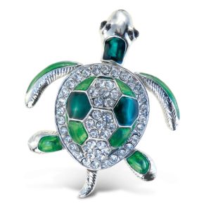 CoTa Global Sea Turtle Sparkling Refrigerator Magnet with Crystals – 2.25 Inch  |  Kitchen Tools Kitchen Tools Green, Silver