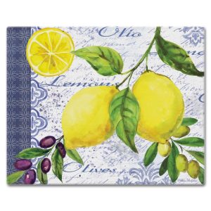 Counter Art Glass Cutting Board / Counter Saver 12″x15″, Lemons & Olives – 12″x15″  |  Cutting Boards Cutting Boards Cutting Boards