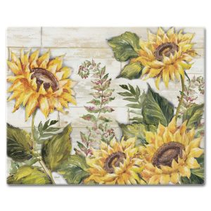 Counterart Glass Cutting Board Counter Saver 12″x15″ , Sunflowers – 12x15x.194  |  Cutting Boards Cutting Boards Cutting Boards