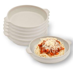 Cream 9 in Stacking Plate Set of 6 – 33 oz  |  Bowls Bowls Bowls