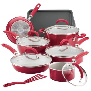 Create Delicious Aluminum Nonstick Cookware Induction Pots and Pans Set  |  Cookware Sets Cookware Sets Blue, Grey, Metallic, Purple, Red