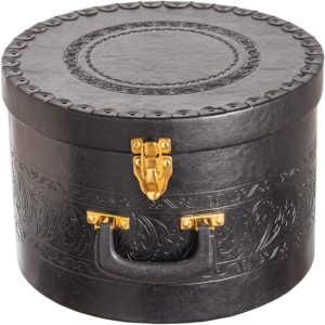 Creative Scents Cowboy Round Hat Box Storage With Gold Locking Lid  |  Kitchen Canisters Kitchen Canisters Kitchen Canisters