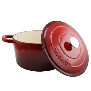 Crock Pot Artisan 7 Quart Round Cast Iron Dutch Oven in Scarlet Red  |  Pots and Pans Pots & Pans Pots & Pans