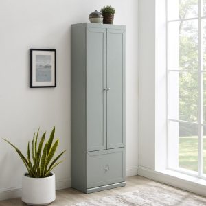 Crosley Harper Convertible Pantry Closet – 12.5″ x 22″ x 74″  |  Pantry Cabinets Kitchen Furniture Grey