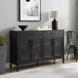 Crosley Milo Sideboard – 15.75″x56″x36″  |  Buffets and Sideboards Buffets & Sideboards Black