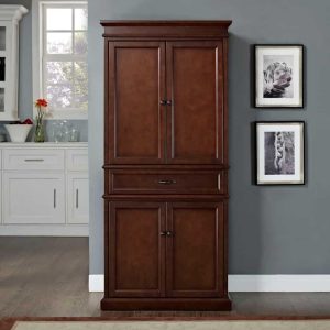 Crosley Parsons Pantry in Mahogany  |  Pantry Cabinets Kitchen Furniture Brown