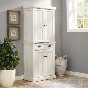 Crosley Seaside Distressed White Kitchen Pantry  |  Pantry Cabinets Kitchen Furniture Pantry Cabinets