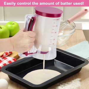 Cup Cake Batter Dispenser for Pancakes Waffles Cupcakes Other Desserts 900ml – 7.09×4.33×7.48″  |  Kitchen Tools Kitchen Tools Kitchen Tools