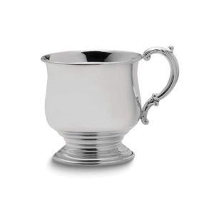 Curata  Silver Hollow Handle 4 Oz. Pedestal Pot Belly Baby Cup  |  Cups Cups Cups