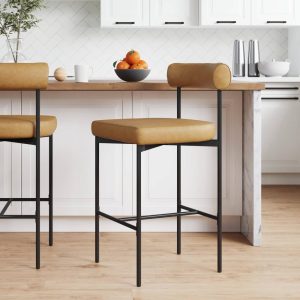 Dahlia Counter Height Barstool or Dining Chair with Back and Upholstered Cushion  |  Counter and Bar Stools Counter & Bar Stools Brown