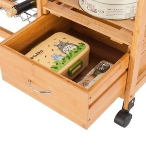 Dalur Island Wood Storage Rolling Kitchen Cart  |  Kitchen Carts Kitchen Carts Beige