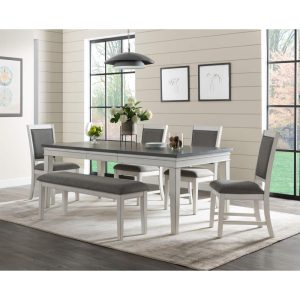 Del Mar Dining Table with Leaf by   |  Kitchen and Dining Tables Kitchen & Dining Tables Black, Grey, White