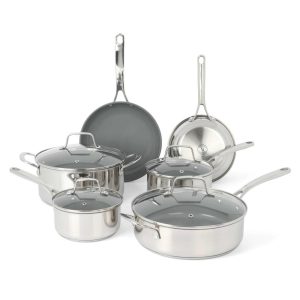 Delarouz 10 Piece Stainless Steel Non-stick Cookware Set  |  Cookware Sets Cookware Sets Cookware Sets