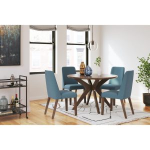 Design by Ashley Lyncott 5-Piece Dining Package  |  Kitchen and Dining Sets Kitchen & Dining Sets Blue, Brown, Grey, Yellow