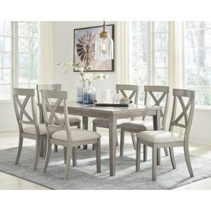 Design by Ashley Parellen Gray 7-Piece Dining Package  |  Kitchen and Dining Sets Kitchen & Dining Sets Grey