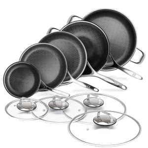 DiamondClad by  9pc Hybrid Nonstick Frying Pan Set with Wok and 14″ Everything Pan  |  Cookware Sets Cookware Sets Cookware Sets