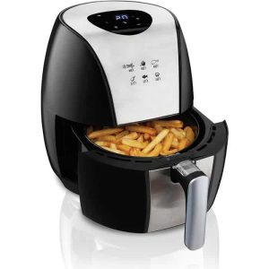 Digital Air Fryer Oven with 6 Presets, Nonstick Basket, Black  |  Air Fryers Air Fryers Air Fryers