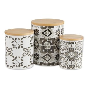 DII Ceramic Canister (Set of 3)  |  Kitchen Canisters Kitchen Canisters Black, Blue, White