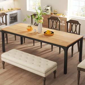 Dining Table for 6-8 Person, 78 inch Long Rectangular Kitchen Dining Table for Living Room  |  Kitchen and Dining Sets Kitchen & Dining Sets Black, Brown, Natural, Taupe, White