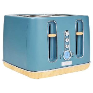 Dorchester 4 Slice Wide Slot Retro Toaster with Control Knob, Stone Blue – 3.2  |  Toasters Kitchen Appliances Toasters