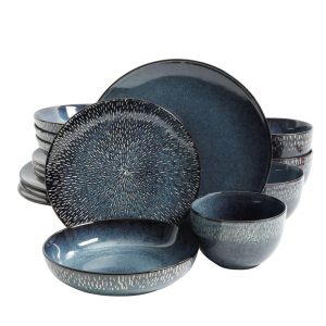 Double Bowl Dinnerware Set 16 Pieces in Midnight Blue  |  Dinnerware Sets Dinnerware Blue