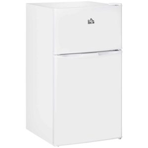 Double Door Mini Fridge with Freezer, 3.2 Cu.Ft Compact Refrigerator with Adjustable Shelf, Adjustable Thermostat  |  Major Appliances Kitchen Appliances Black, White