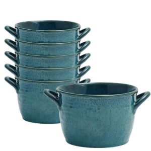 Double Handle Bowls Set of 6 – 30 oz  |  Bowls Bowls Blue, Green