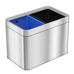 Dual-Compartment 5.3 Gallon / 20 Liter Open-Top Trash Can  |  Kitchen Trash Cans Kitchen Storage Kitchen Trash Cans