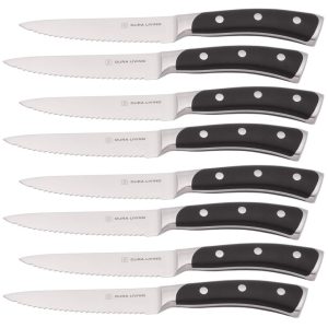 Dura Living  -Sharp 8-Piece Steak Knife Set – Black  |  Cutlery Cutlery Cutlery