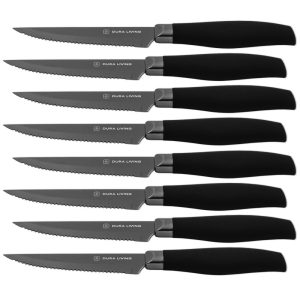 Dura Living Titanium Plated Steak Knife Set with Matching Blade Guards  |  Cutlery Cutlery Cutlery