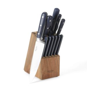 Eastwalk 14 Piece Cutlery Knife Block Set  |  Knife Sets Black, Blue, Grey, Off-White, Red