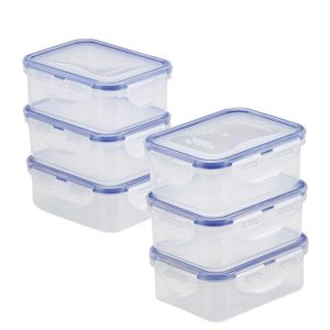 Easy Essentials 12oz Rectangular Food Storage Container Set, Set of 6  |  Food Storage Containers Food Storage Containers Clear