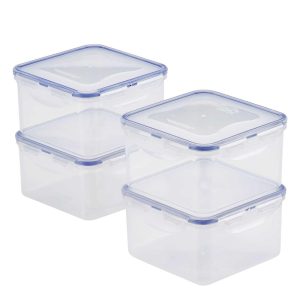 Easy Essentials 41oz Square Food Storage Container, Set of 4  |  Food Storage Containers Food Storage Containers Clear